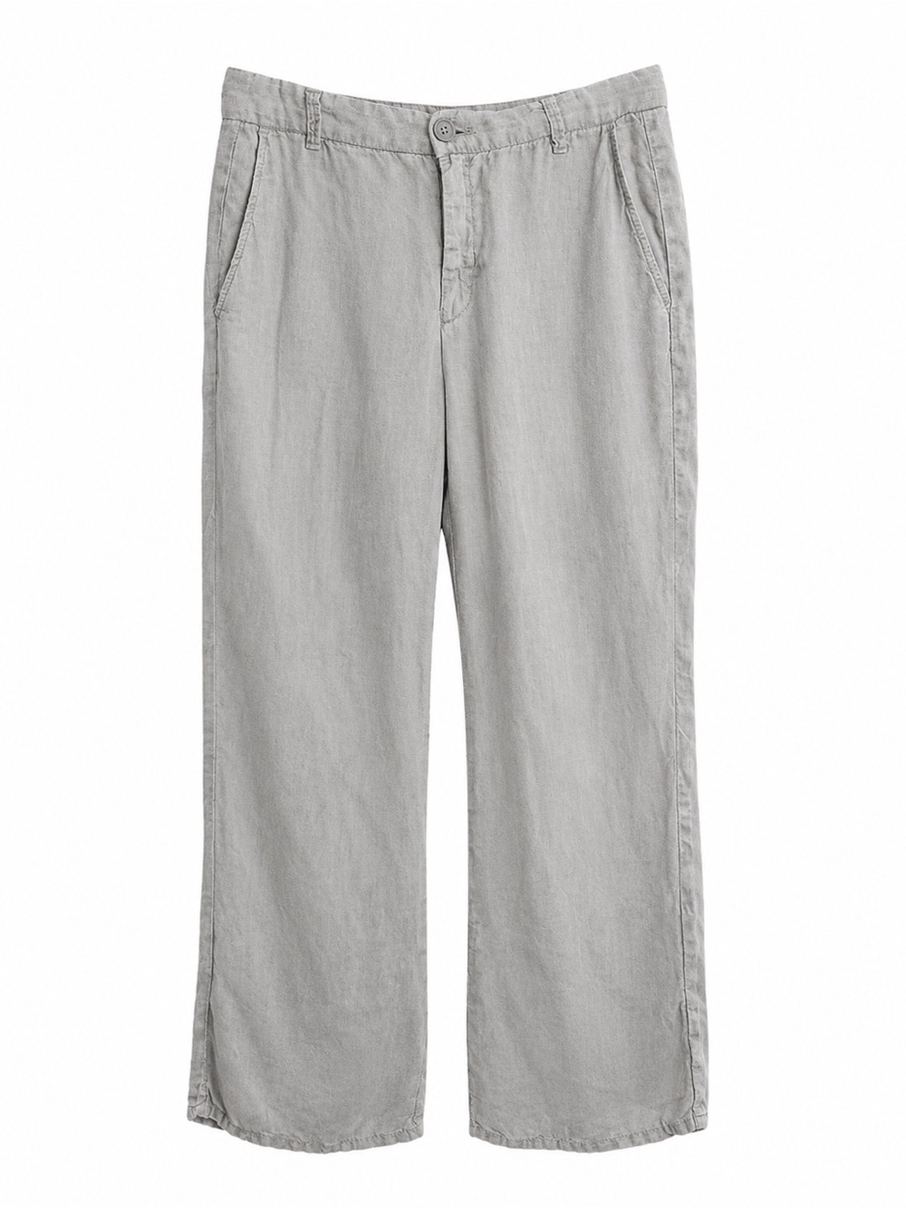 Zara Loose Fit Light Grey Linen Pants - Size XS